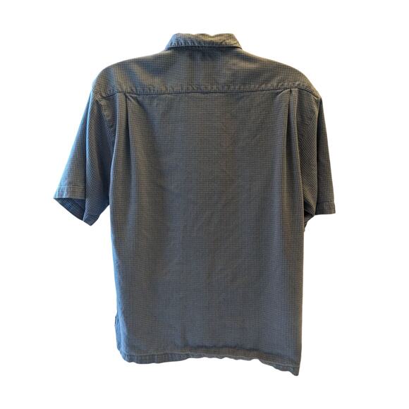Tommy Bahama Mens Large Short Sleeve Shirt Blue Button Front Cotton Camp Collar - Picture 4 of 13